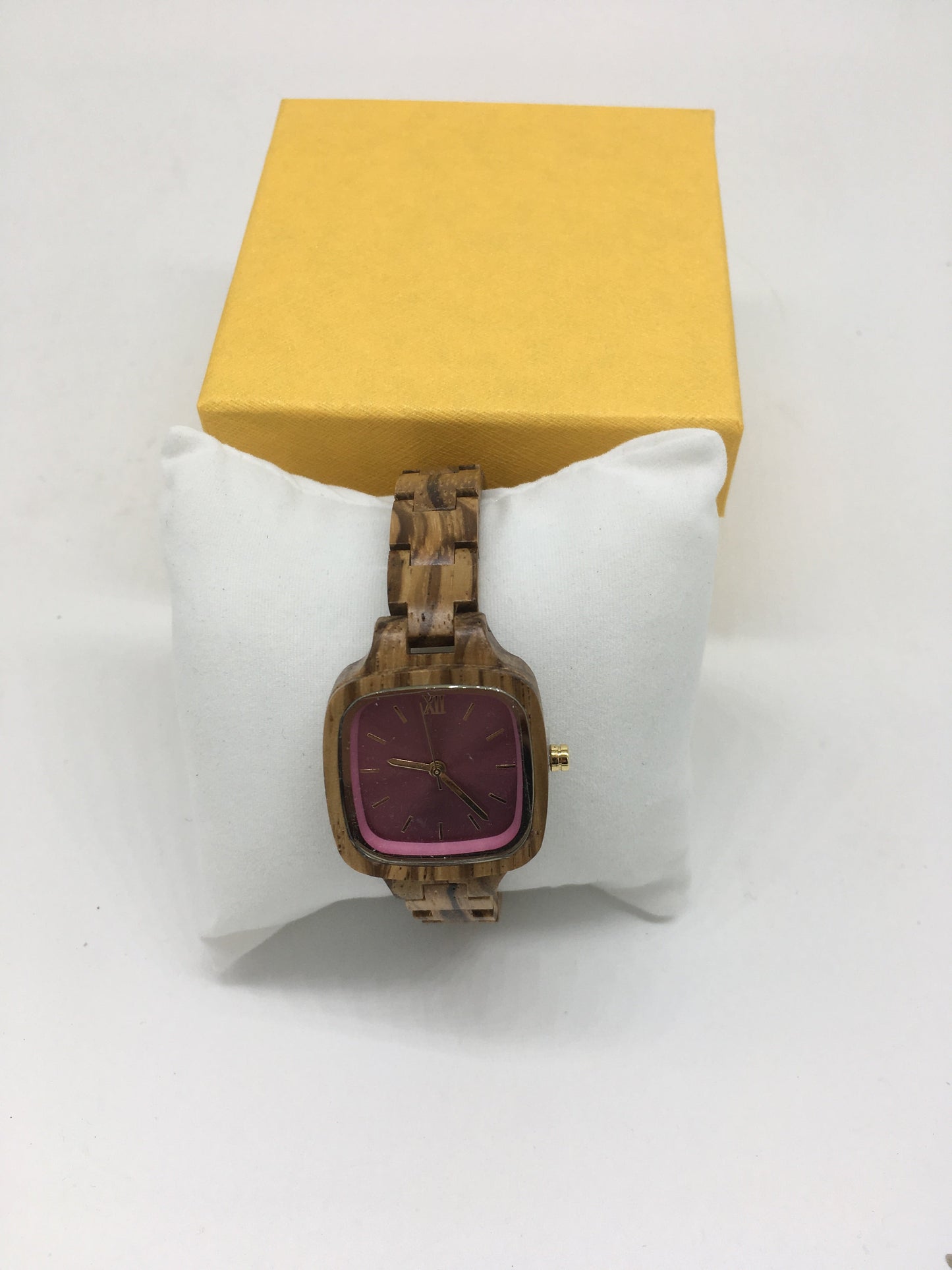 55. Komplett Holz Uhr S zebrano holz breite 28.5mm armband 13mm breite