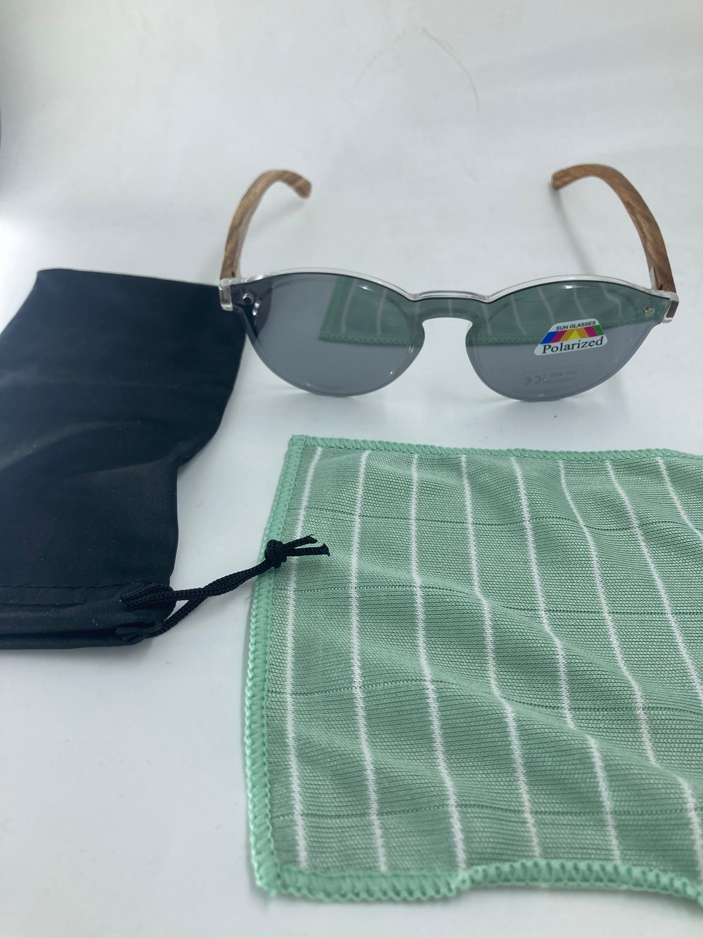 9. Sonnenbrille, Bügel aus Bambus und holz spiegel mit schwarz linse - polarized und uv400 schutz