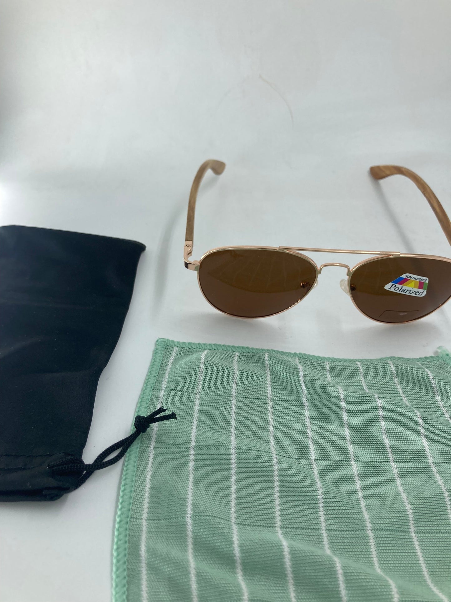 34. Sonnenbrille, Bügel aus Bambus und holz Pilotenbrillen braun mit braun linse , bügel aus nussbaum , polarized und uv400 schutz