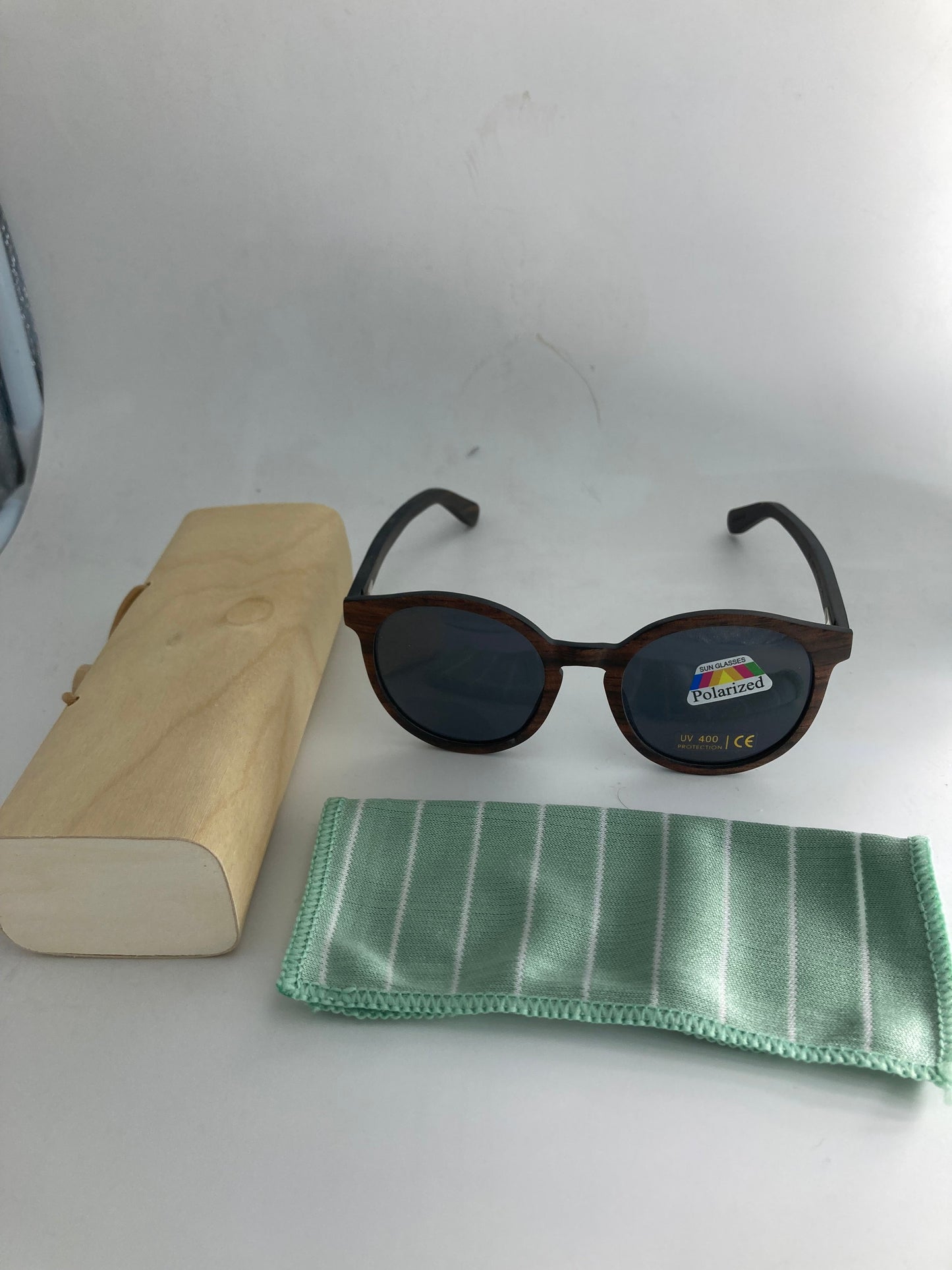 3. Sonnenbrille, Rahmen komplett aus Holz Ebenholz mit schwarz linse - polarized und uv400