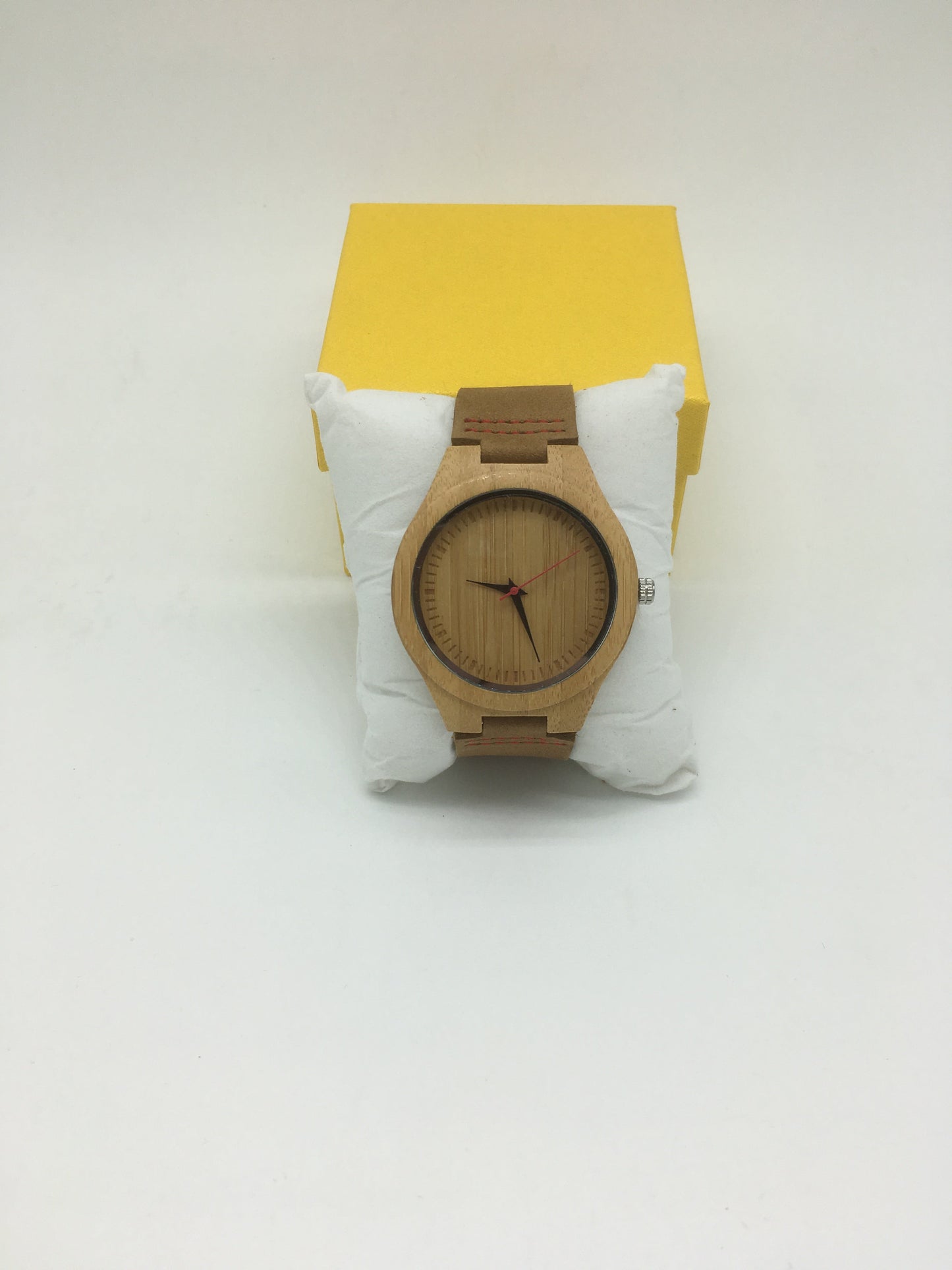 26. Holz Uhr mit Leder Armband bambus breite 44mm lederarmband breite 22mm