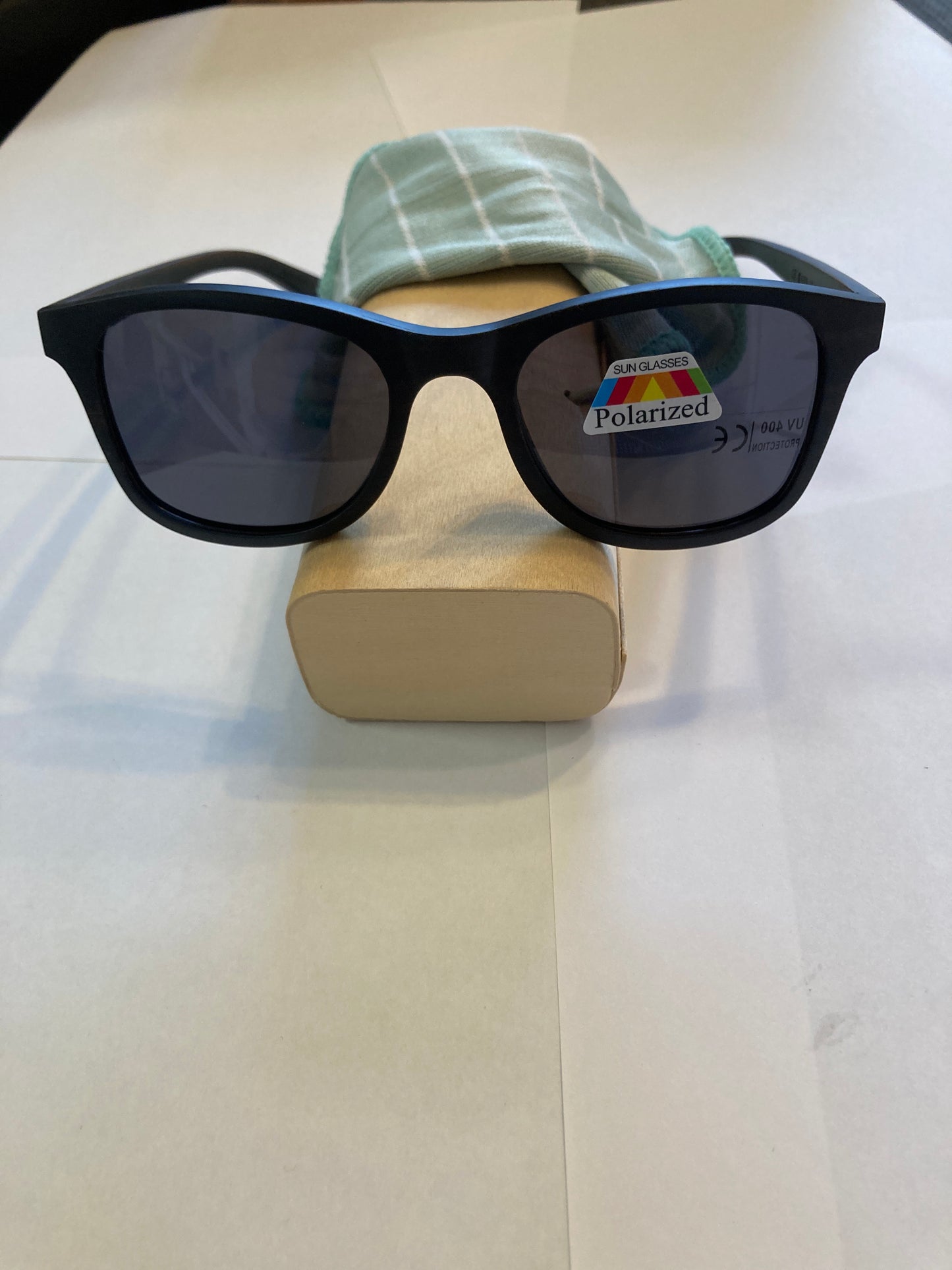 4.Sonnenbrille, Rahmen komplett aus holz mit schwarz linse - polarized und uv400 nr 3099