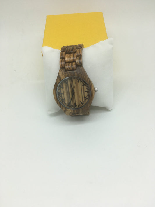 64. Komplett Holz Uhr L zebrano holz breite 44mm armband breite 24mm