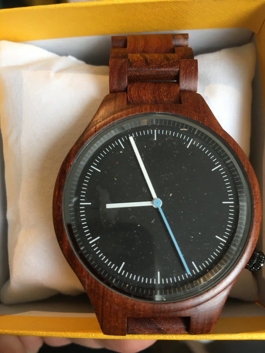 46. Komplett Holz Uhr L rote sandelholz breite 44mm armband breite 23mm