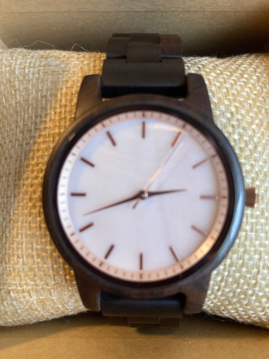 2. Komplett Holz Uhr S schwarz sandelholz - breite 36mm armband breite 17mm