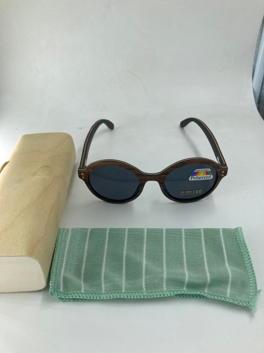 5. Sonnenbrille, Rahmen komplett aus Holz Ebenholz mit schwarz linse - polarized und uv400