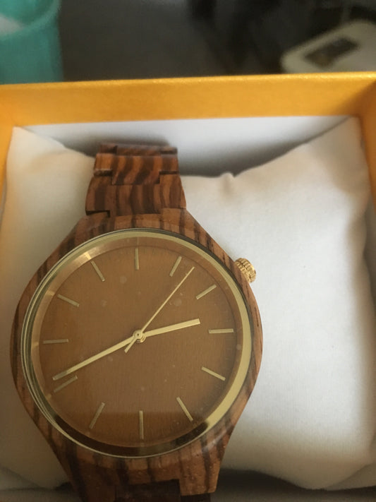 41. Komplett Holz Uhr M Zebraholz breite 40mm armband breite 18mm