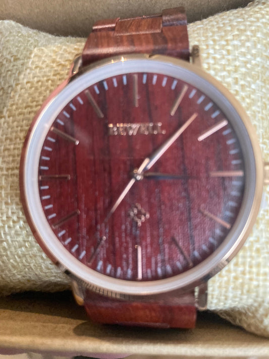 16. Komplett Holz Uhr L rot sandelholz breite 41mm armband breite 20mm