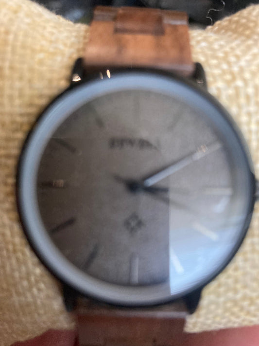 15. Komplett Holz Uhr S nussbaum holz breite 32mm armband breite 16mm
