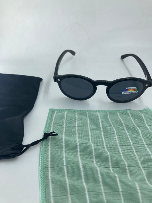 8. Sonnenbrille, Bügel aus Bambus und holz schwarz mit schwarz linse - polarized und uv400 schutz