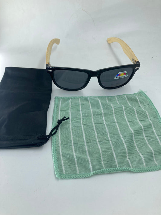 52. Sonnenbrille, Bügel aus Bambus und holzsonnenbrille schwarz mit schwarz linse , bügel aus bambus, polarized und uv400 schutz