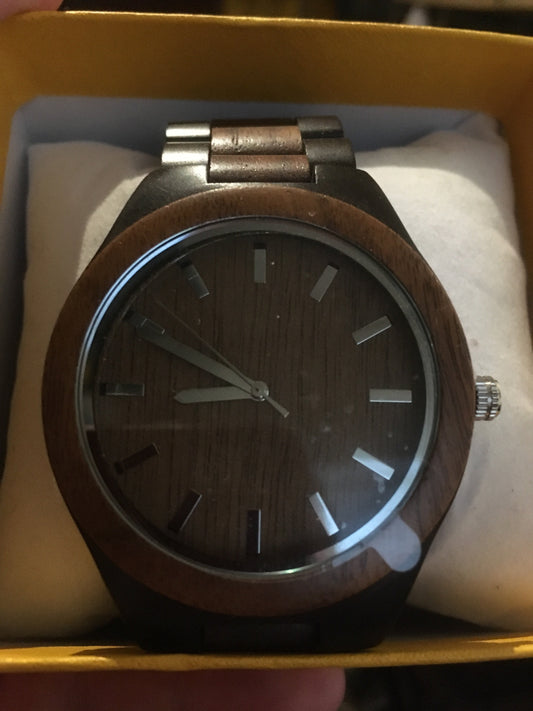 26. Komplett Holz Uhr L schwarz sandelholz und nussbaum holz 44mm breite armband 24mm breite