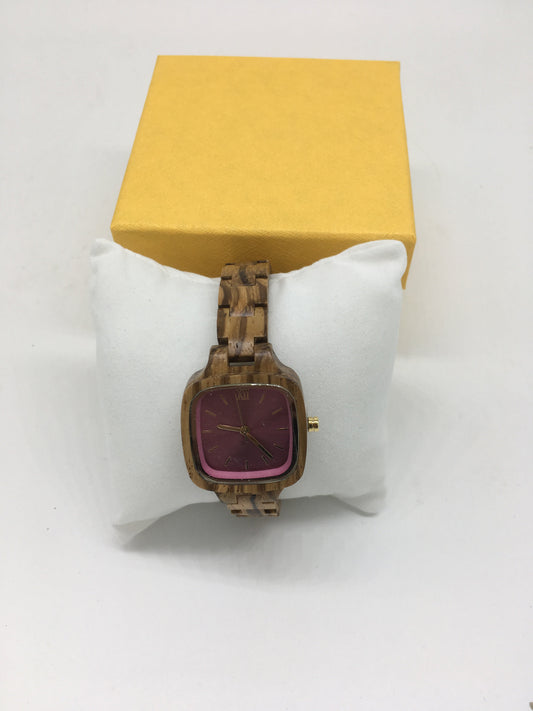 55. Komplett Holz Uhr S zebrano holz breite 28.5mm armband 13mm breite