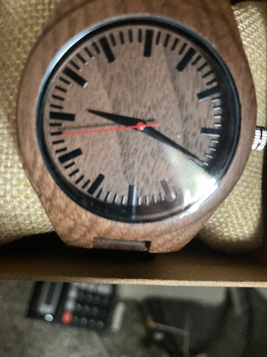 25. Komplett Holz Uhr L nussbaum holz breite 44mm armband breite 23mm
