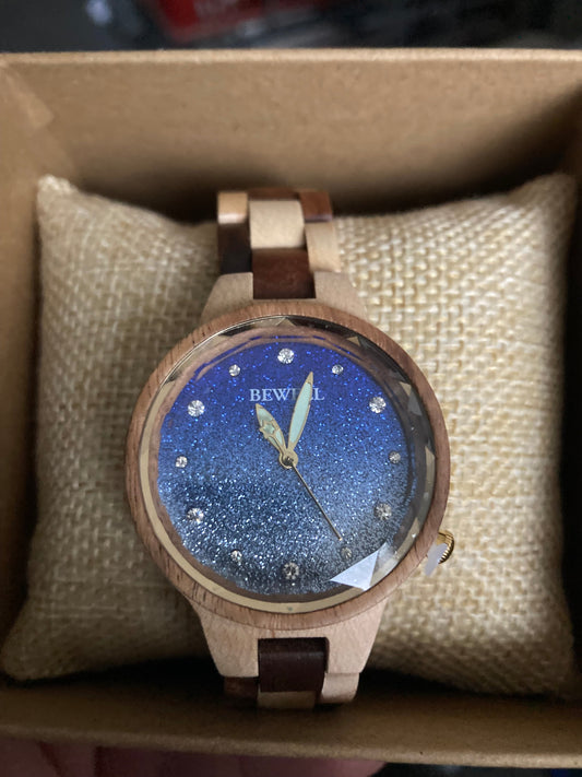 8. Komplett Holz Uhr S maple und nussbaum holz breite 36mm armband 16mm