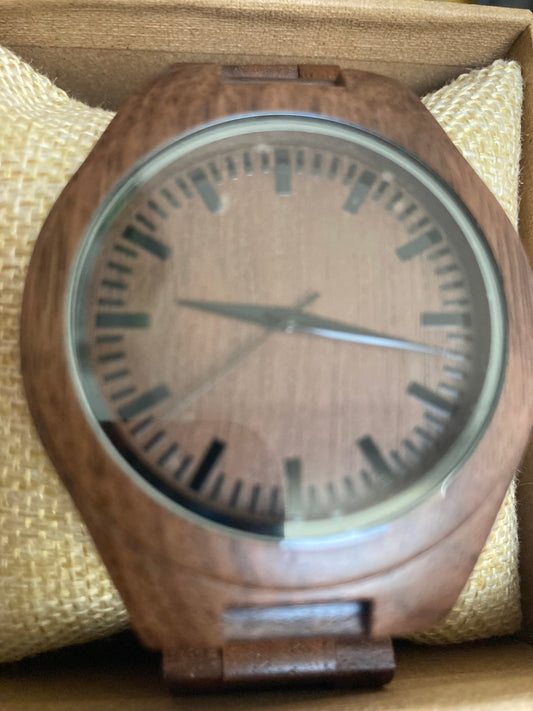 24. Komplett Holz Uhr L nussbaum holz breite 44mm armband breite 23mm