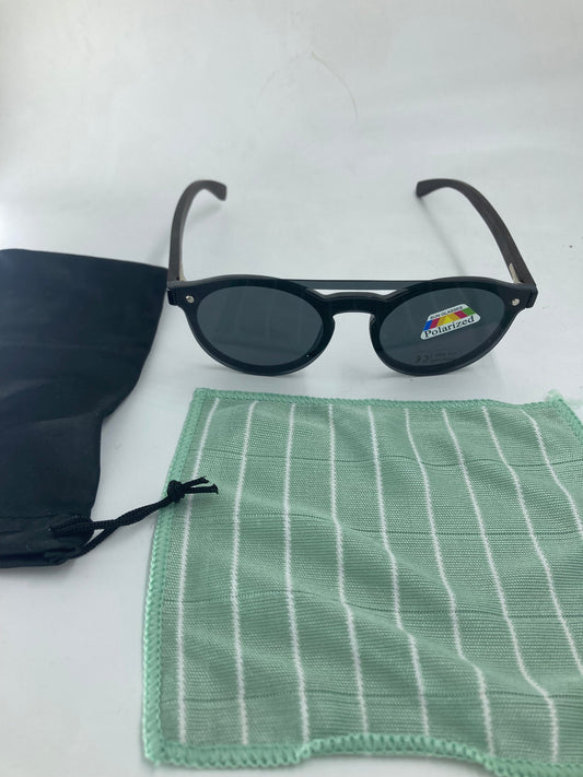 11. Sonnenbrille, Bügel aus Bambus und holz schwarz mit schwarz linse - polarized mit uv400 schutz