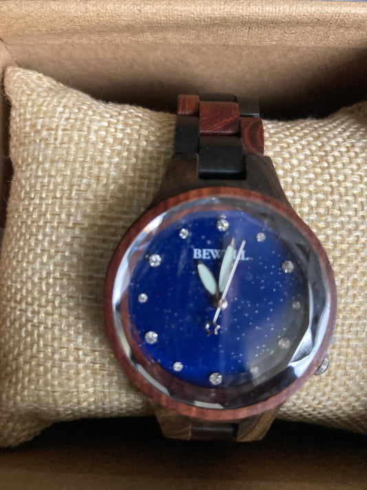 6. Komplett Holz Uhr S rot und schwarz holz breite 36mm armband breite 16mm