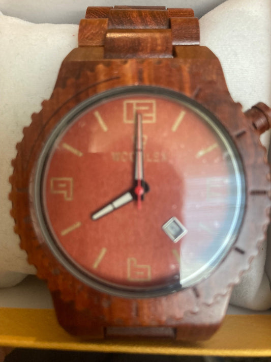 13. Komplett Holz Uhr L zebrano holz 44mm armband breite 23mm