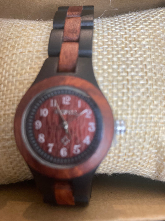 12. Komplett Holz Uhr S blutholz und schwarz sandholz breite 26cm armband breite 18cm