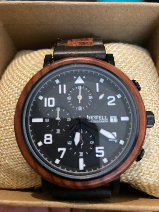 7. Holz Chronograph Uhr Schwarz sandelholz und rot sandelholz breite 43mm armband breite 20mm