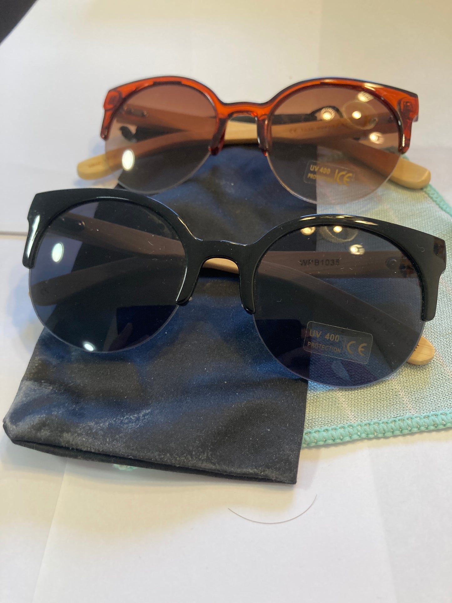 2. Sonnenbrille, Bügel aus Bambus  und uv400 schutz