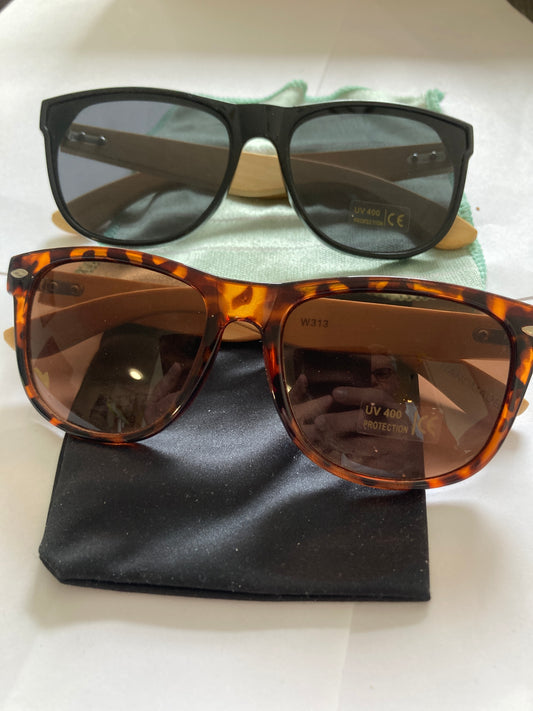 27.Sonnenbrille, Bügel aus Bambus,schwarz oder braun linsen mit schwarz linse ,  uv400 schutz