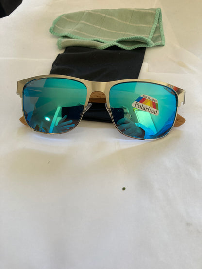 17.Sonnenbrille, Bügel aus Bambus und holz größe mit metallrahmen -schwarz oder braun linse,nussbaum linse , polarized und uv400 schutz