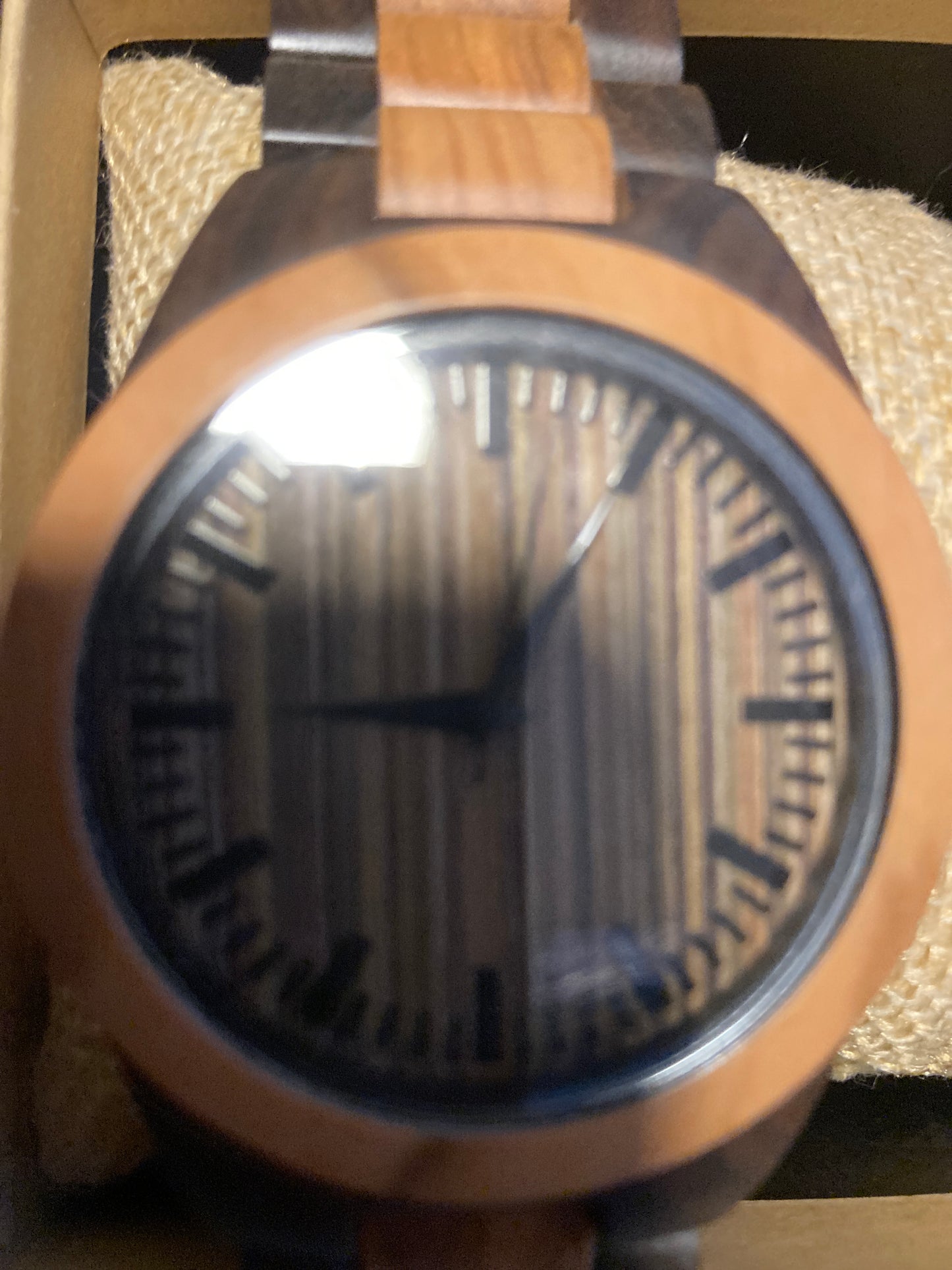 68. Komplett Holz Uhr L schwarzes sandelholz olive holz  44mm breite armband 23mm breite