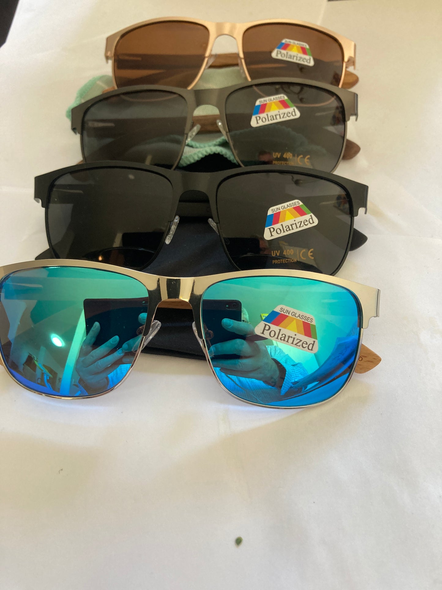 17.Sonnenbrille, Bügel aus Bambus und holz größe mit metallrahmen -schwarz oder braun linse,nussbaum linse , polarized und uv400 schutz