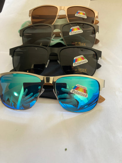 17.Sonnenbrille, Bügel aus Bambus und holz größe mit metallrahmen -schwarz oder braun linse,nussbaum linse , polarized und uv400 schutz