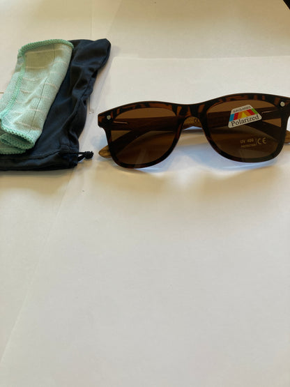 9.Sonnenbrille, Bügel aus Bambus und holz braun mit brun linse - polarized mit uv400 schutz