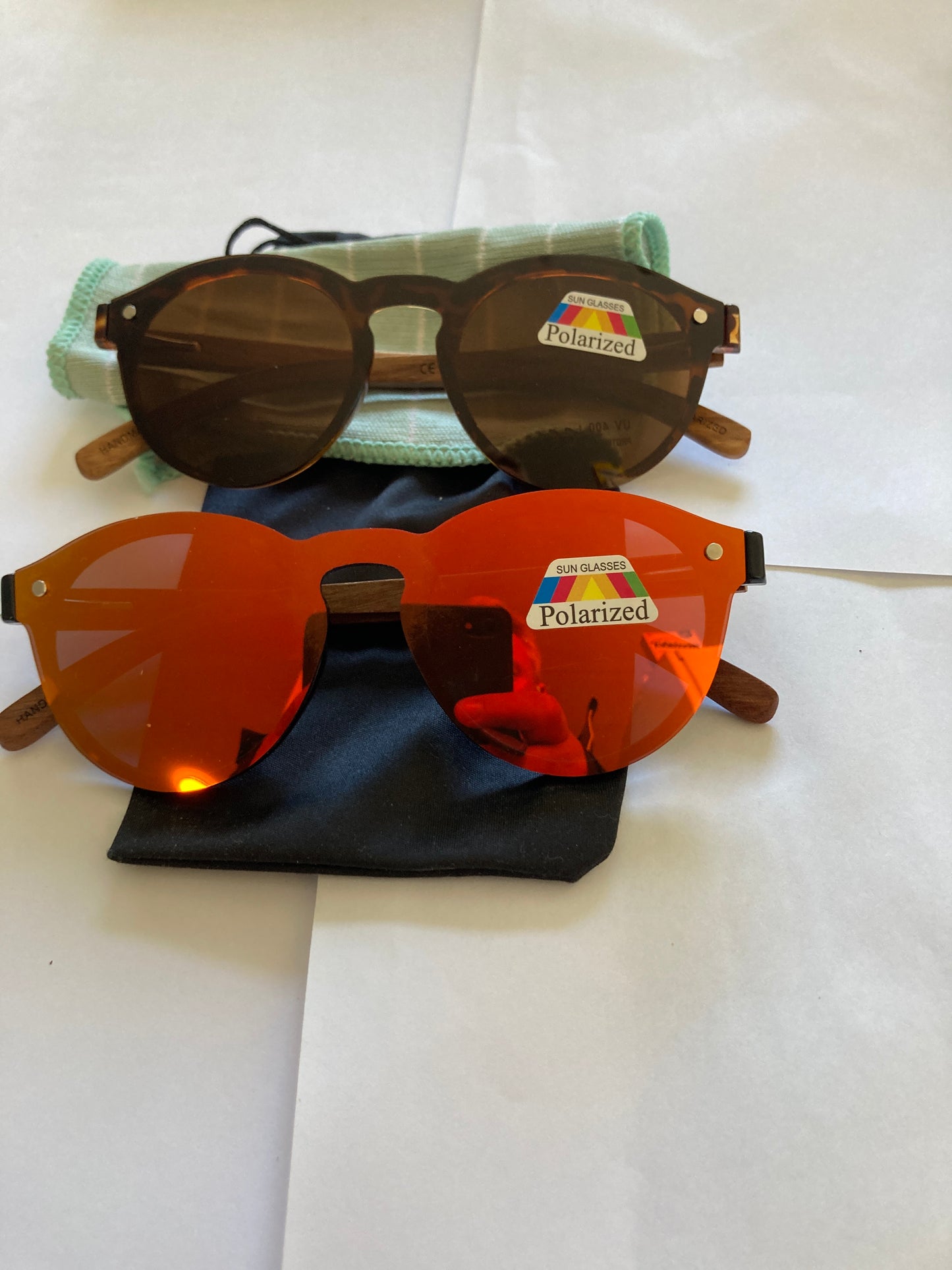 6. Sonnenbrille, Bügel aus Bambus und holz braun mit brun linse polarized und uv400 schutz