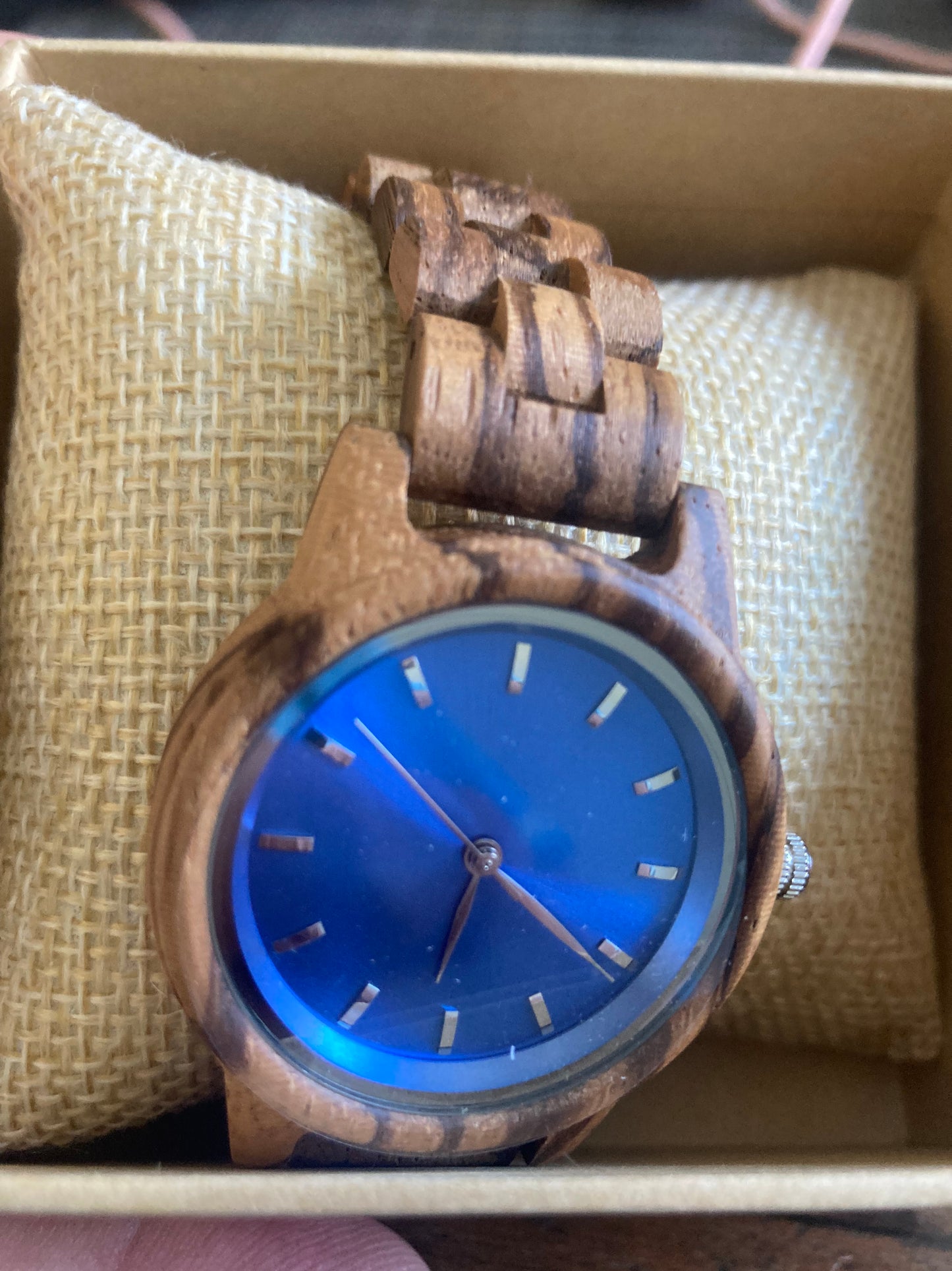 72.Komplett Holz Uhren S Zebrano Holz breite 36mm armband 16mm