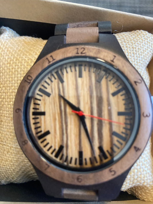 82.Komplett Holz Uhren L scharz sandelholz nussbaum holz breite 45mm armband 22mm